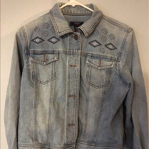 Chaps Embroidered Denim Jacket