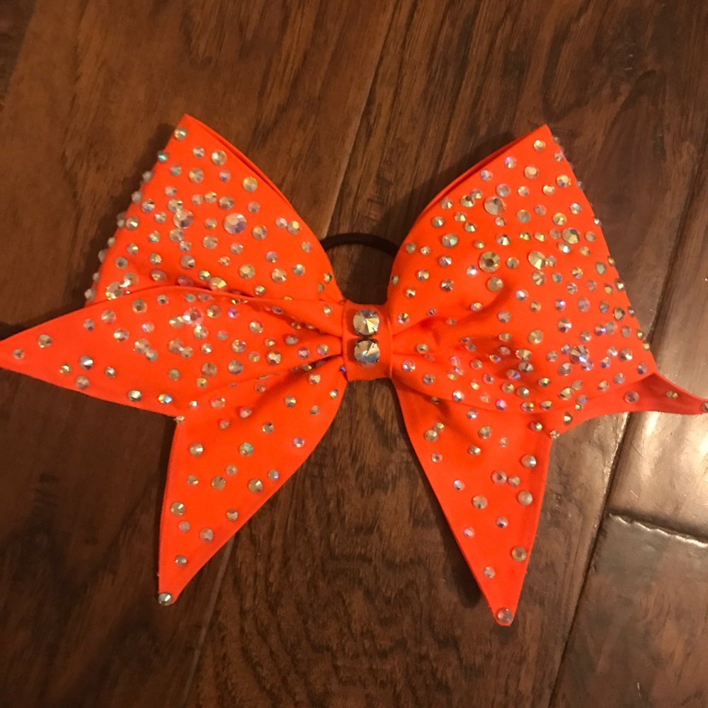 Orange bows with heart bow