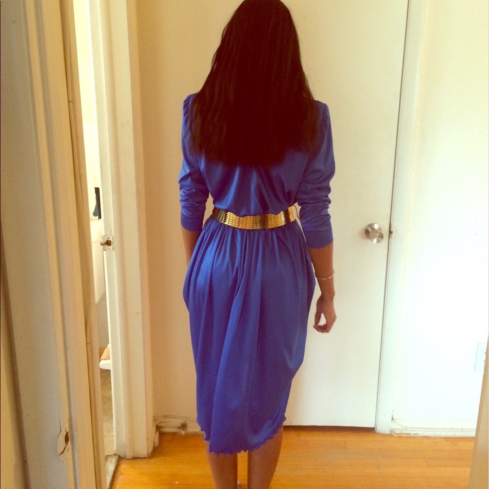 🎉SOLD🎉 Draped In Blue Dress - Picture 2 of 5