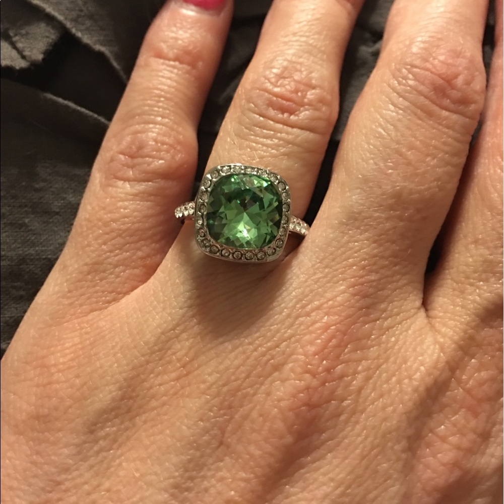 Green Austrian Crystal Ring