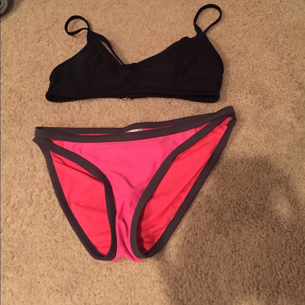 Pink and grey swimsuit bottoms