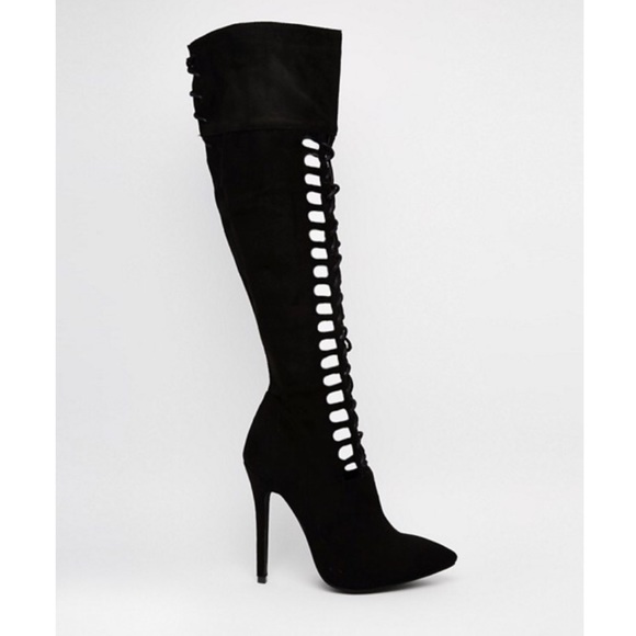 NIB ASOS Public Desire Lace Up Boots - Picture 2 of 3