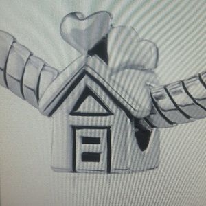 Pugster Charm House Hearts Sterling Silver New