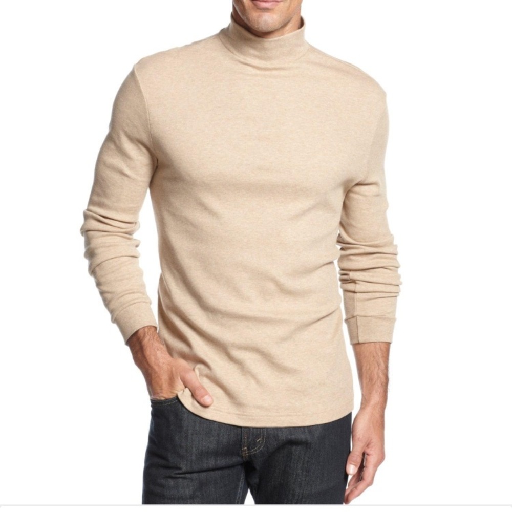 john ashford long sleeve mock neck solid  shirt
