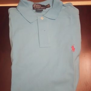 Large Ralph Lauren light blue pastel polo