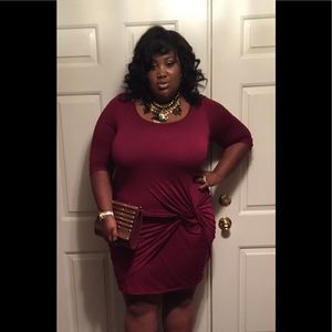 Fashion to figure burgundy dress