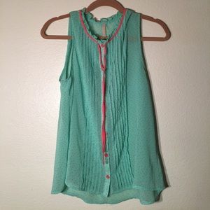 Teal shear tank top