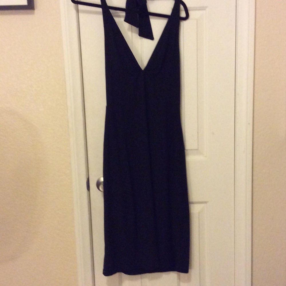 Donna Karen Jersey Deep V Dress
