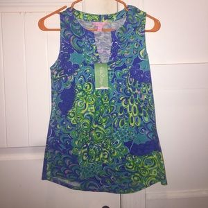 Lilly Pulitzer Sea Blue Marlow Top