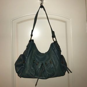 Teal Leather Shoulder Purse