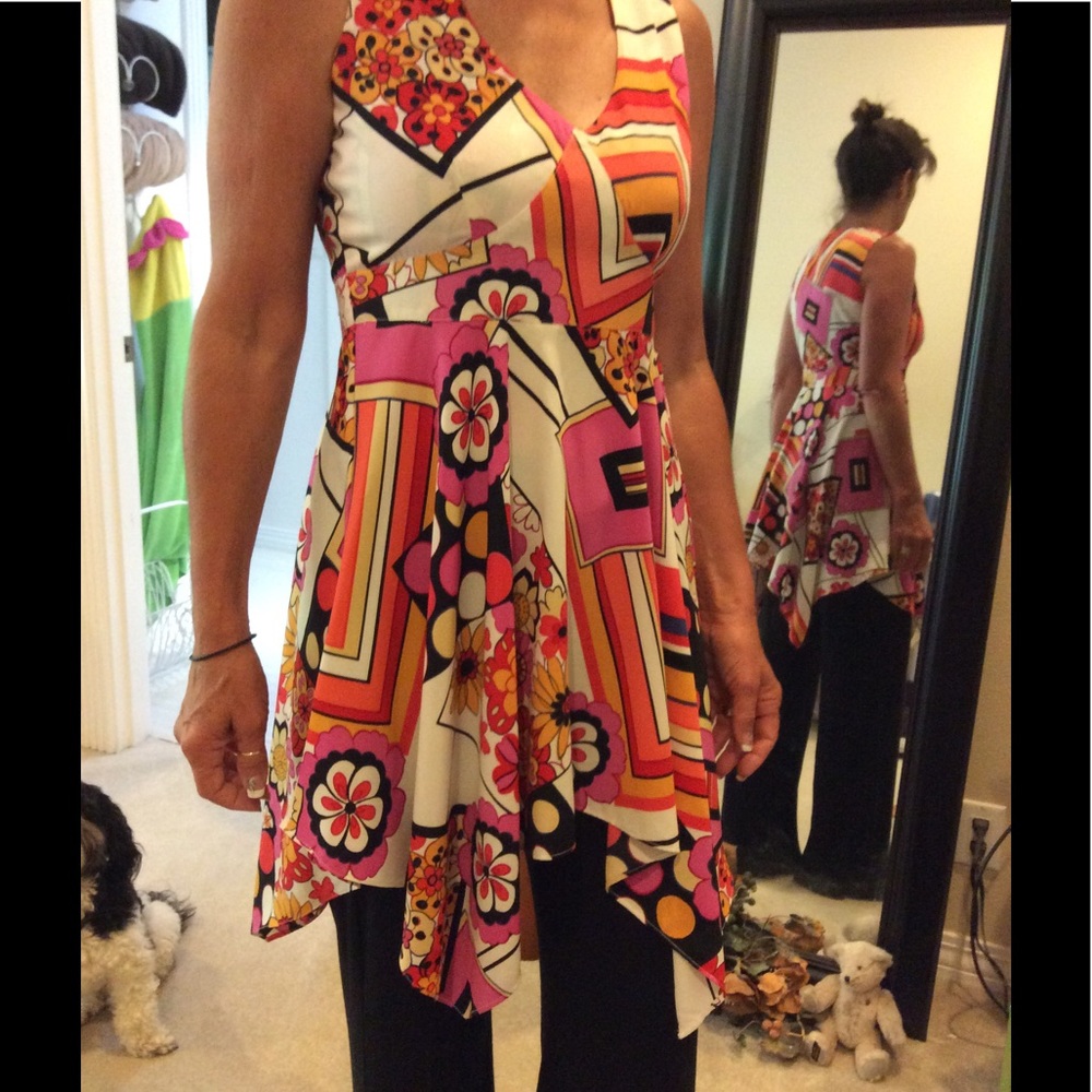 Printed Handkerchief Blouse