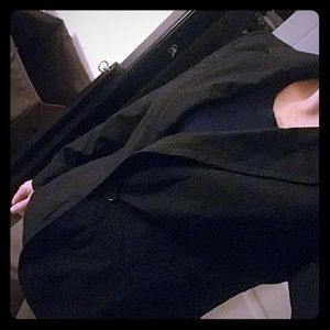 Ann Taylor black pinstripe suit jacket