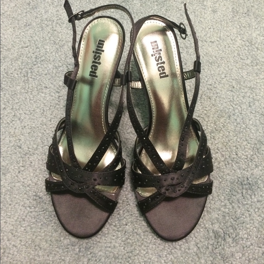 Black sequin dress heels