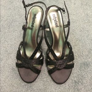 Black sequin dress heels