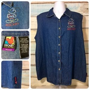Vintage Disney Mickey Unlimited Denim Vest