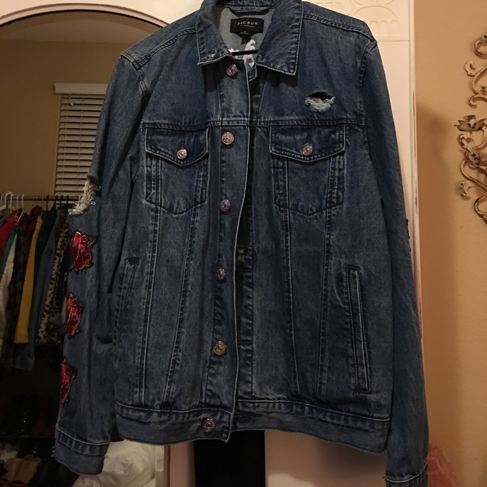 Pacsun Los Angeles Rose Denim Jacket