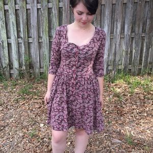 90s soft grunge floral dress