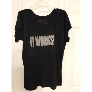 itWorks black rhinestone blouse