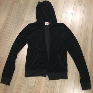 Juicy couture black terry zip upsize M