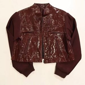 Alexander Wang Patent Leather Cropped Bomber