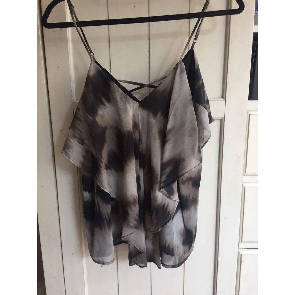 Greylin TieDyed Print Ruffle Tank Top