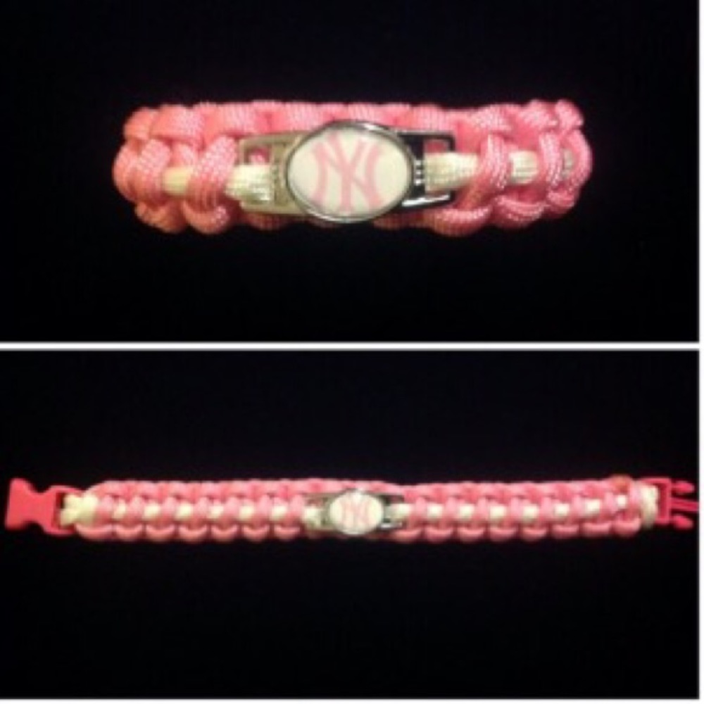 Pink New York Yankees Paracord Bracelet