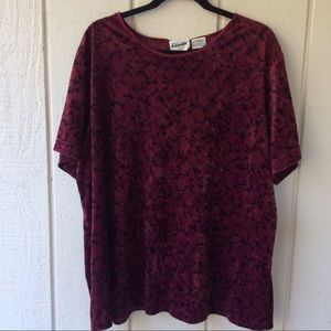 VINTAGE RED VELVET OVER SIZED TEE