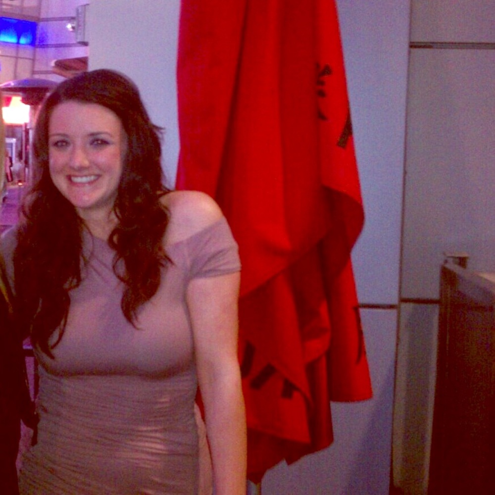 EUC Bebe Brown Rouched Dress