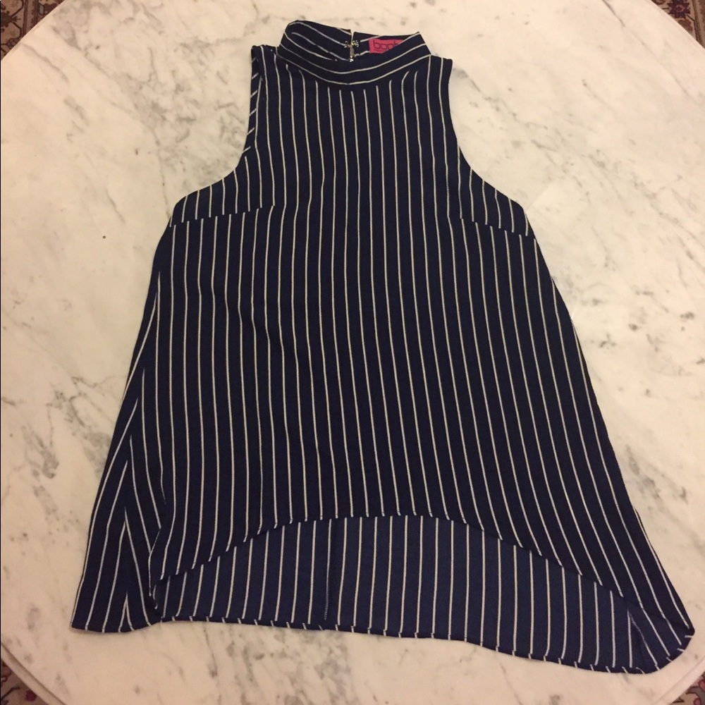 Navy Sleeveless Blouse