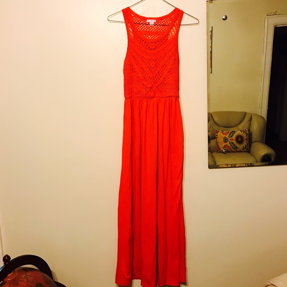 Vibrant Orange Long Dress
