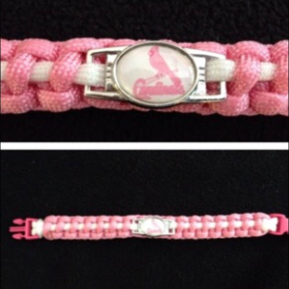 Pink St Louis Cardinals Paracord Bracelet