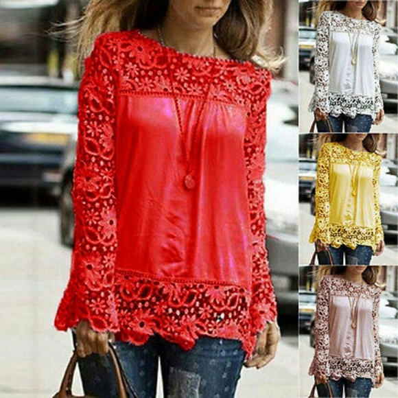 Crochet Beauty Chiffon Blouse - Picture 3 of 5