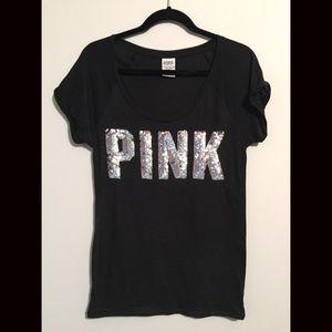 Victoria's Secret PINK Sequined Black Top [M]