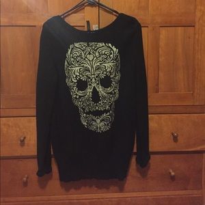 H&M silver skull sweater