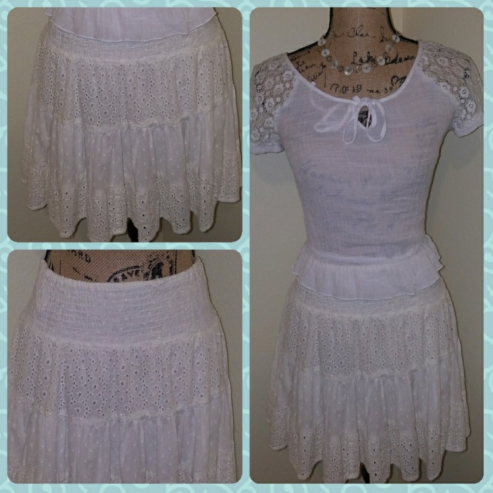 Eyelet Lined Skirt