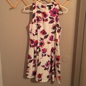 white and floral dress