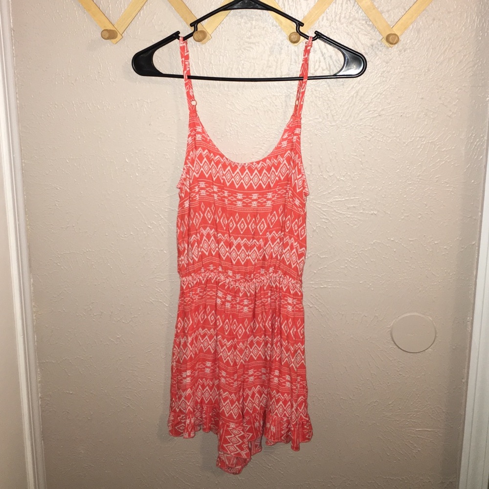 orange tribal romper