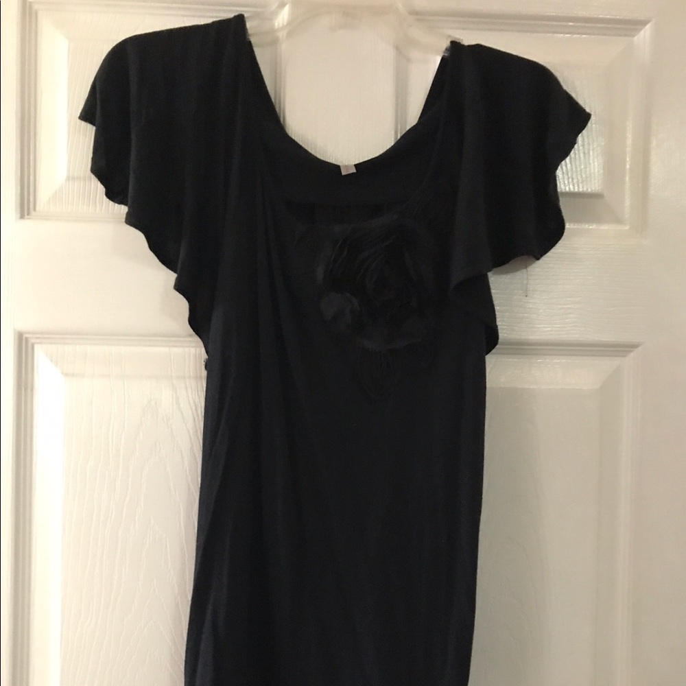 Black flowered top