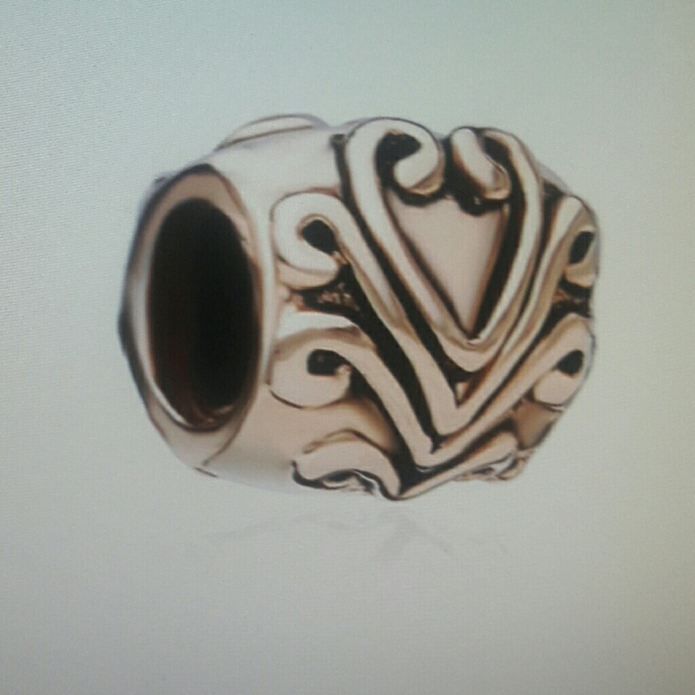 Pugster Charm Victorian Heart Gold Plated