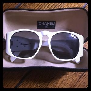 White Vintage Chanel Sunglasses