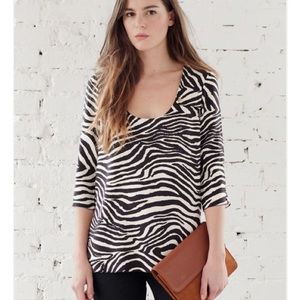 French designer zebra blouse Sezane