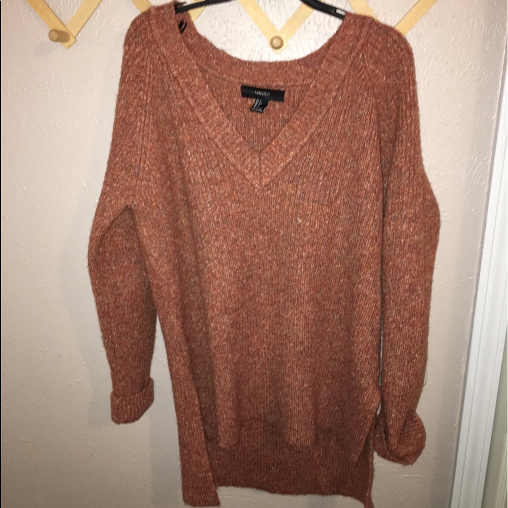 chunky, vneck sweater