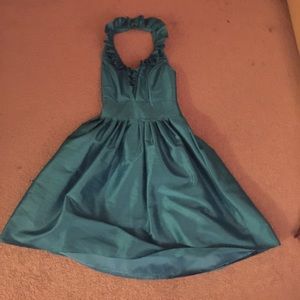 Blue fancy backless dress