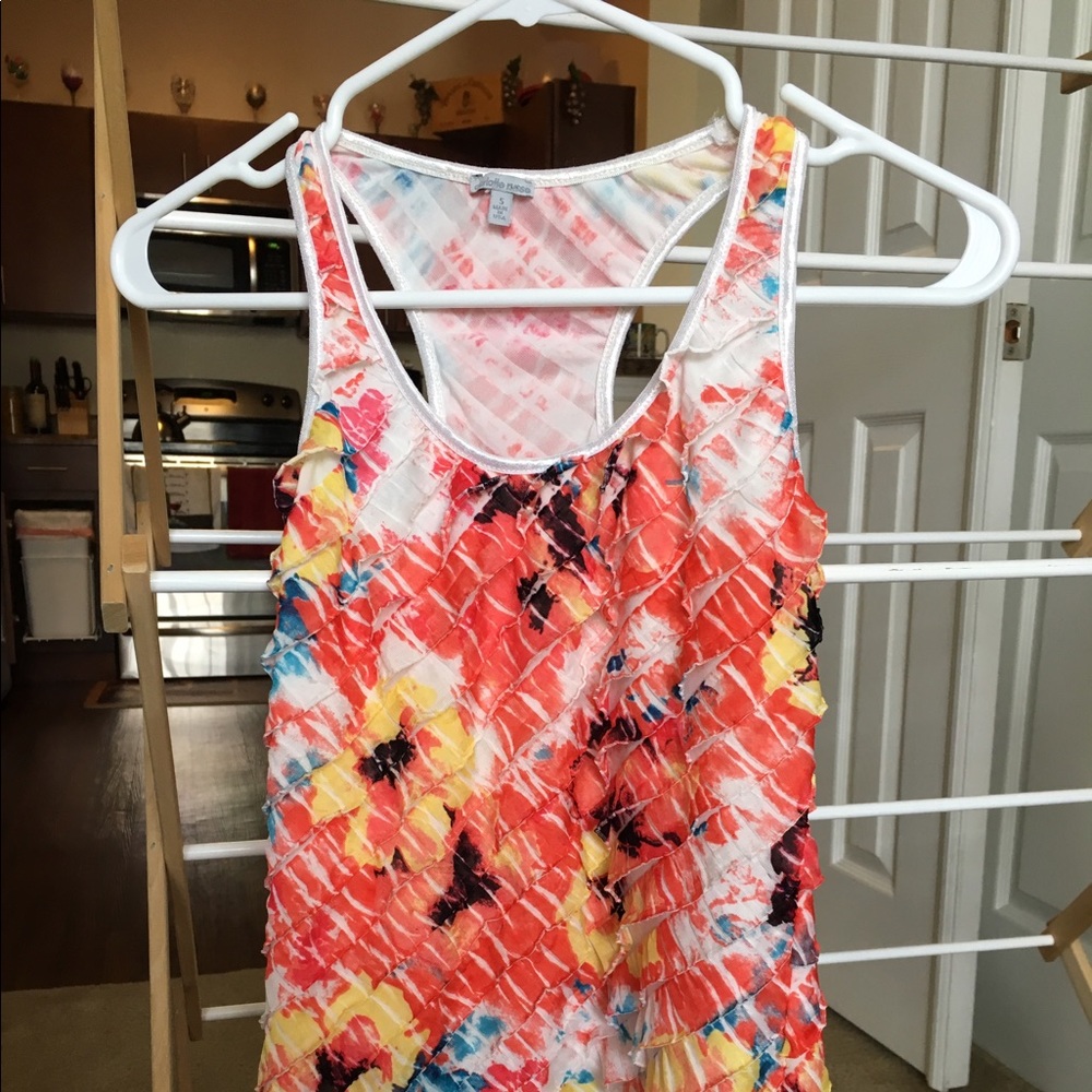 Floral spandex material tank