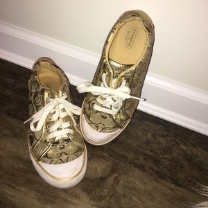 Gold coach sneakers