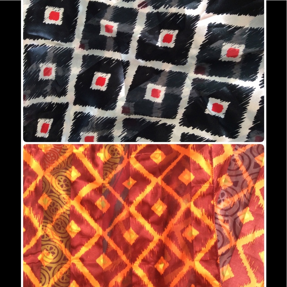 100% silk scarves.