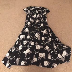 Black and white floral dress