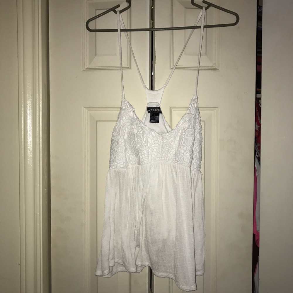 White Lacey spaghetti strap top