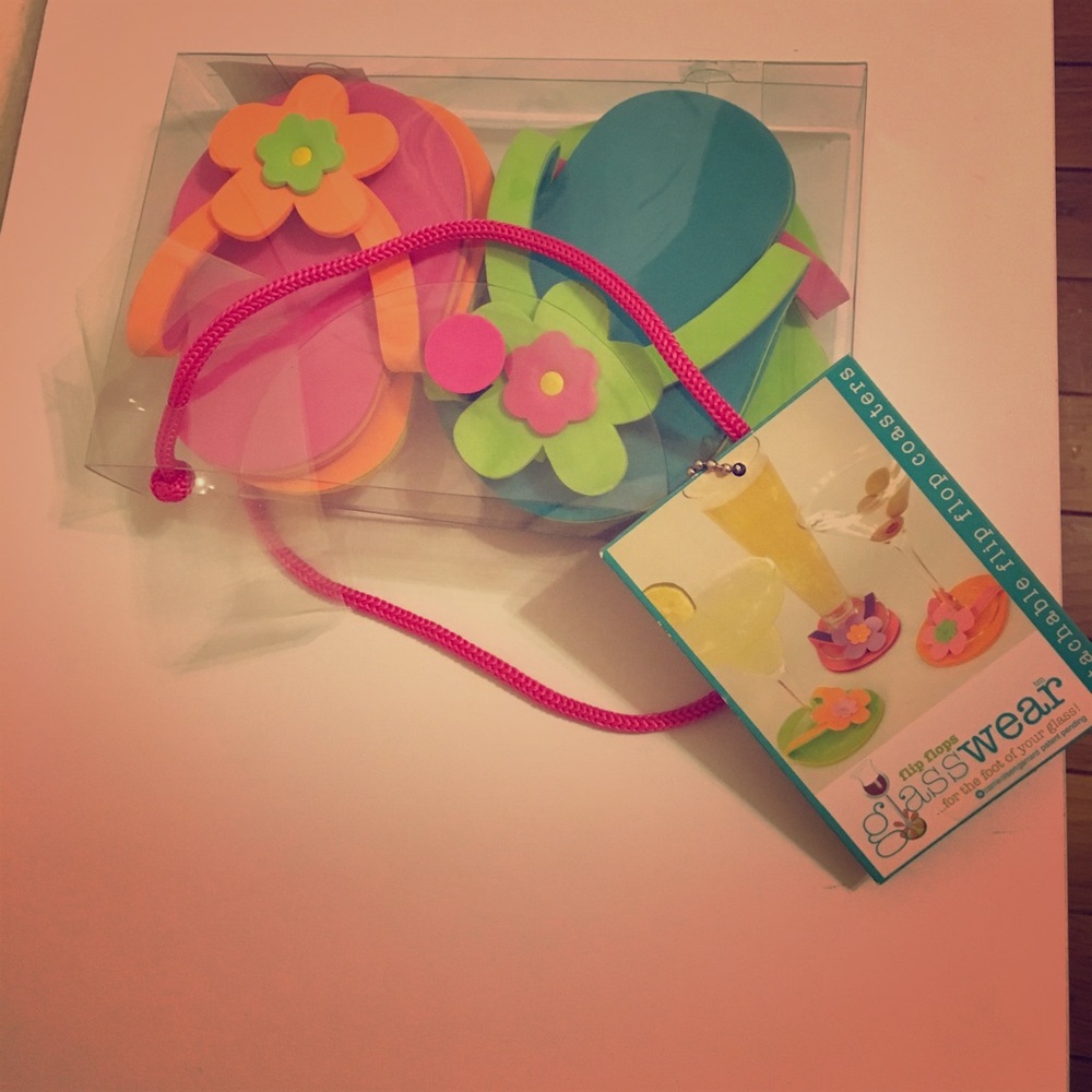NWT Flip flop wine coasters