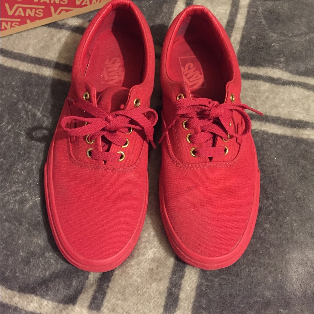 Gold Mono Crimson Red Vans